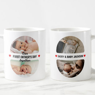 Simple First Father's Day Egg-Inspired 4 Photo Coffee Mug