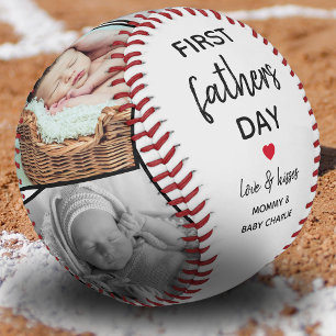 Simple First Father's Day Picture Collage   Daddy Baseball