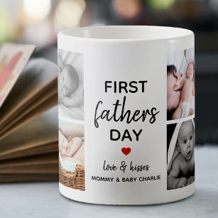Simple First Father's Day Picture Collage   Daddy Coffee Mug