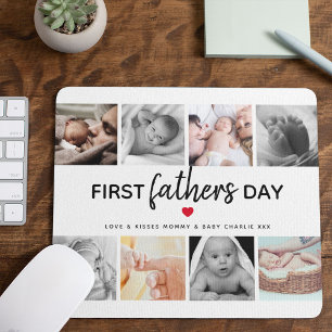 Simple First Father's Day Picture Collage Daddy Mouse Pad