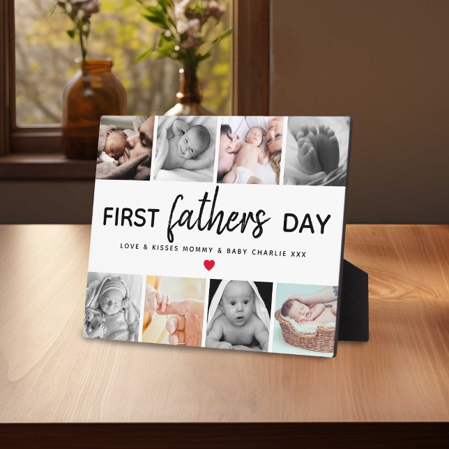 Simple First Father's Day Picture Collage | Daddy Plaque (Creator Uploaded)