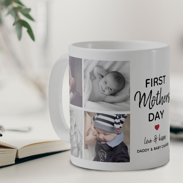 Simple First Mother's Day Picture Collage | Mummy Coffee Mug (Creator Uploaded)