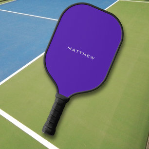 Simple First Name Elegant Modern Font Purple Pickleball Paddle