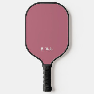 Simple First Name Elegant Modern Rose Red & White Pickleball Paddle