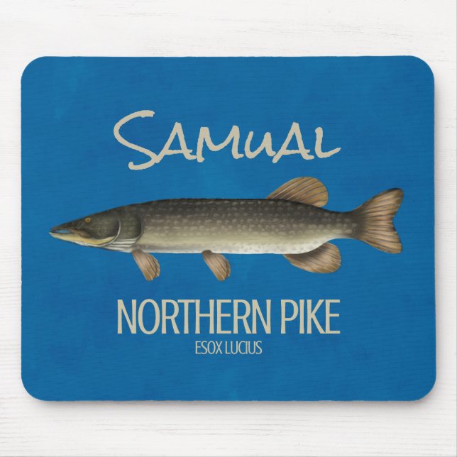Simple Fishing Angler Northern Pike FIsherman Mouse Pad (Front)