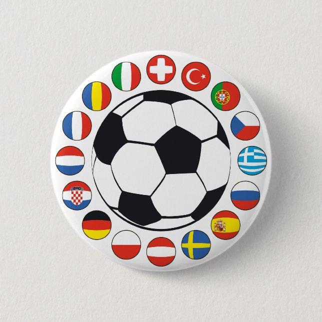 simple Flag with ball 6 Cm Round Badge (Front)
