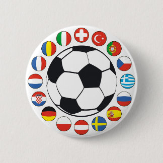 simple Flag with ball 6 Cm Round Badge