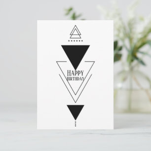 Simple Flat Geometric Triangle Birthday Card