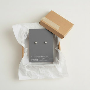 Simple flat grey earring display card