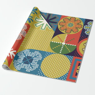 Simple flat local background of multicolored geome wrapping paper