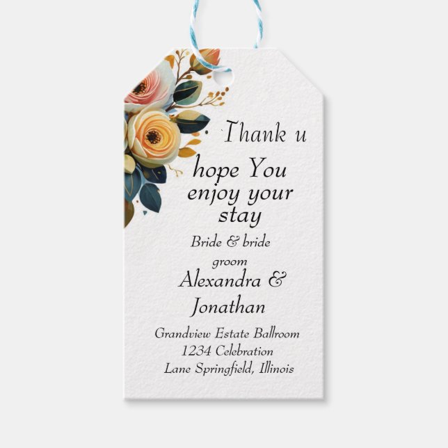 SIMPLE FLORAL ART GIFT TAGS (Front)