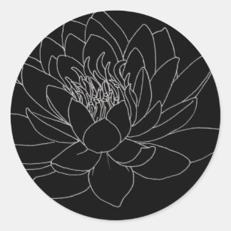 Simple Floral - Beutiful Lotus Classic Round Sticker