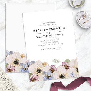 Simple Floral Boho Wedding Invitation