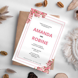 Simple Floral Botanical Wedding Invitation