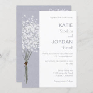 Simple Floral Bouquet Wedding Invitation