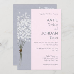 Simple Floral Bouquet Wedding Invitation