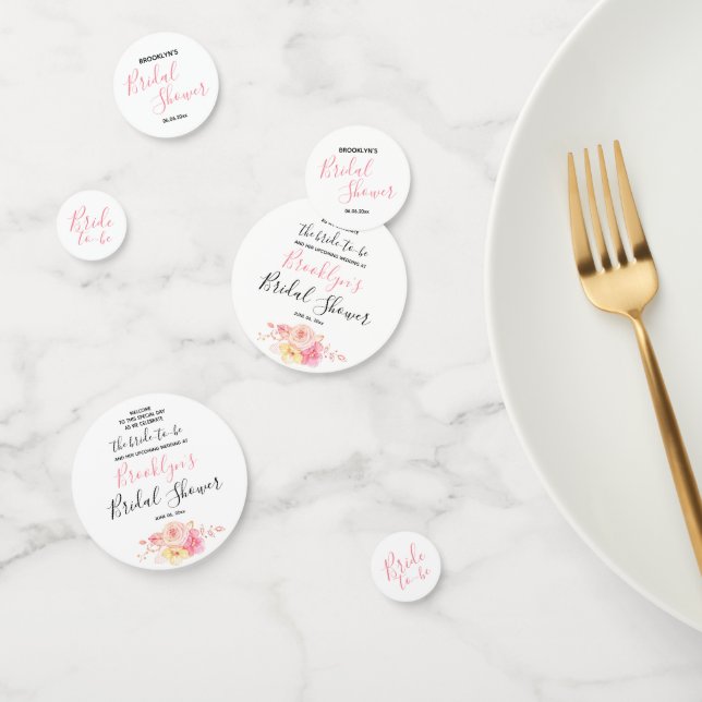 Simple Floral Bridal Shower Confetti (Group)