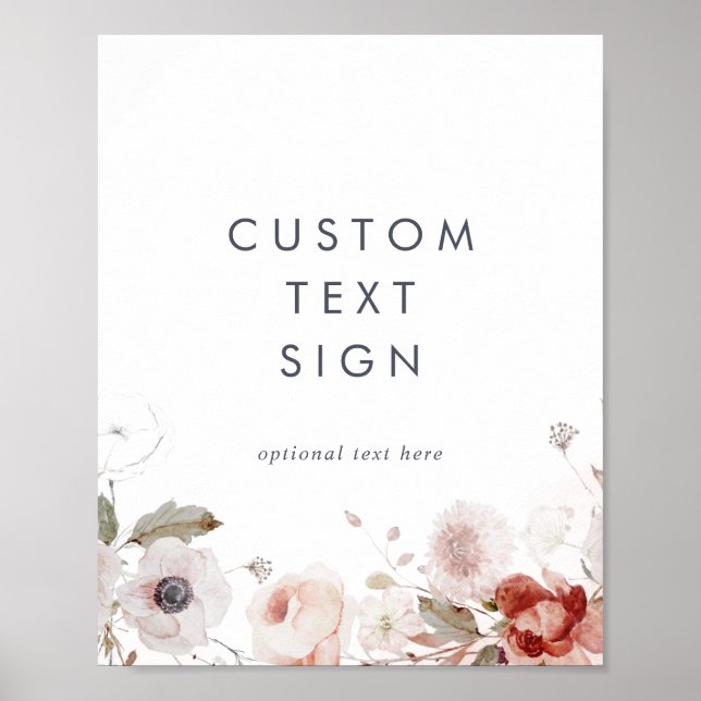 Simple Floral Cards & Gifts Custom Text Sign (Front)