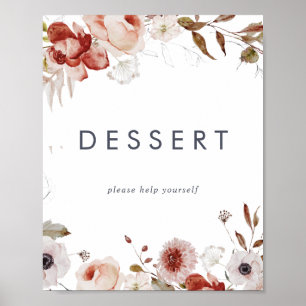 Simple Floral Dessert Sign