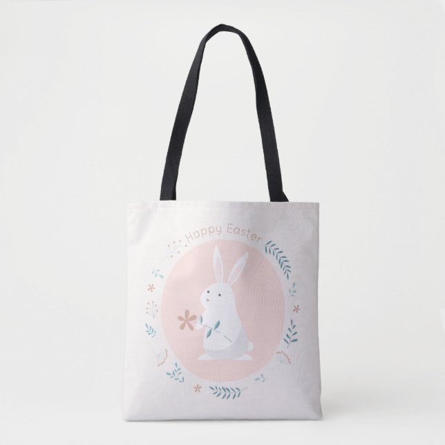 Simple Floral Easter Bunny | Tote Bag (Front)