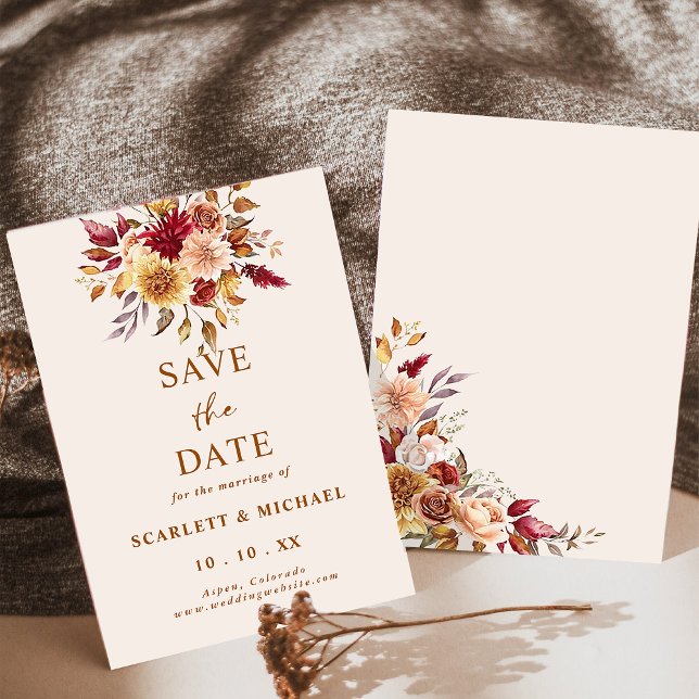 Simple Floral Fall Save The Date Invitation (Creator Uploaded)