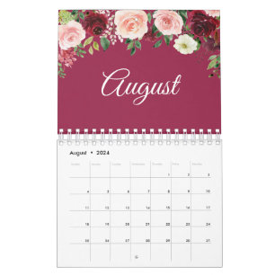 Simple floral family photo 2024 calendar