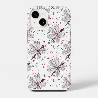 Simple Floral Flower Illustration iPhone 14 Tough Case