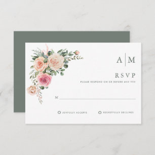 Simple Floral Garden Wedding  RSVP Card