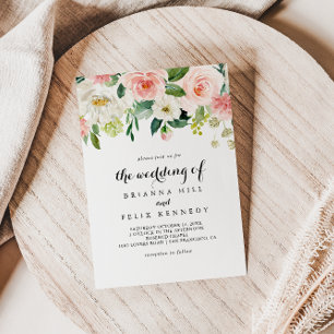 Simple Floral Green Calligraphy The Wedding Of Invitation