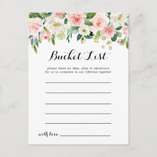 Simple Floral Green Foliage Bucket List Cards