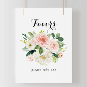 Simple Floral Green Foliage Favors Sign