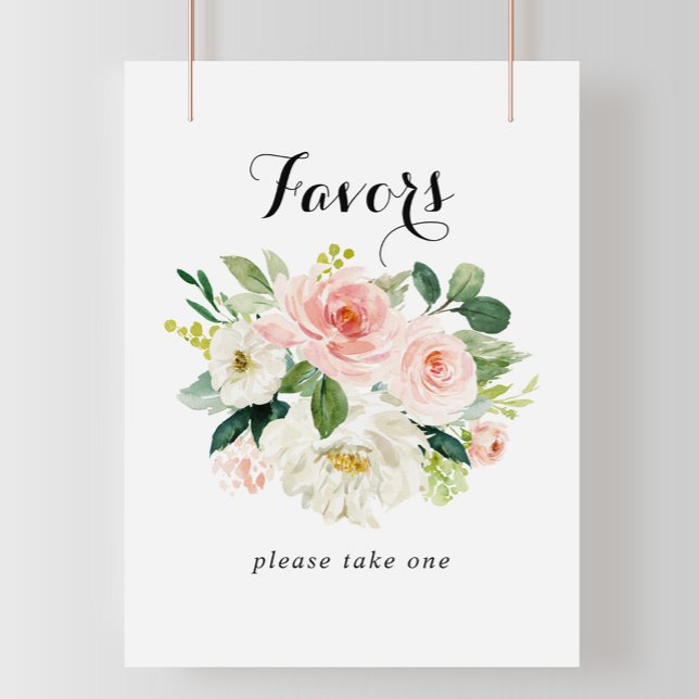 Simple Floral Green Foliage Favours Sign (Creator Uploaded)