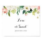 Simple Floral Green Foliage Love Is Sweet Sign