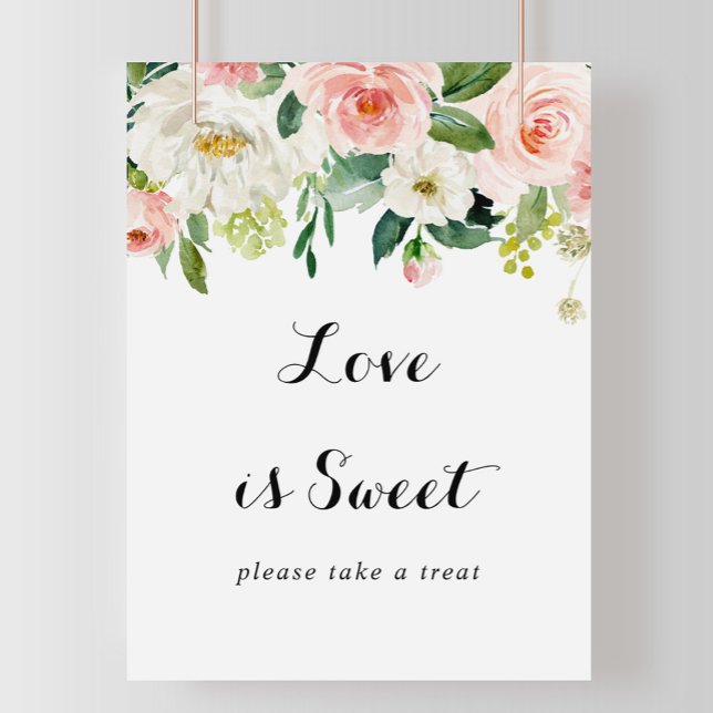 Simple Floral Green Foliage Love Is Sweet Sign (Creator Uploaded)