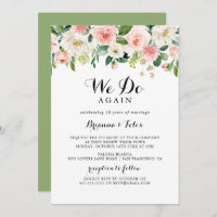Simple Floral Green We Do Again Vow Renewal