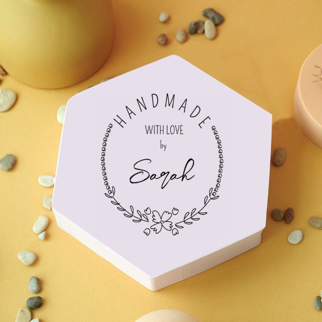 Simple Floral Handmade with love Rubber Stamp (Creator Uploaded)