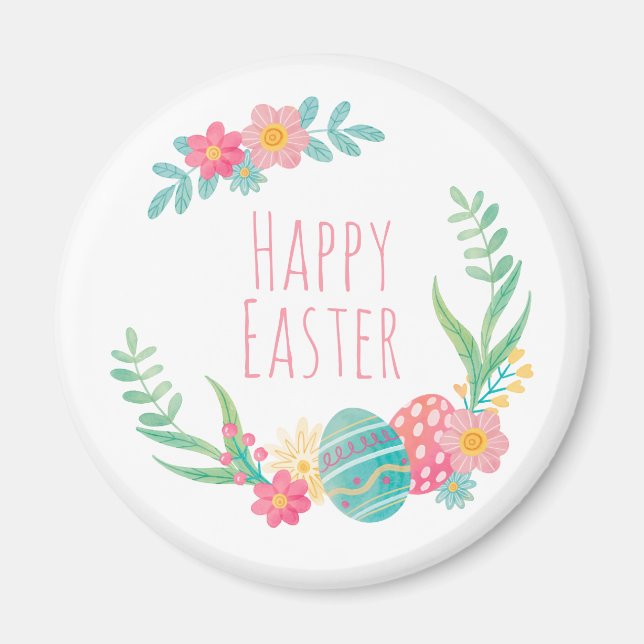 Simple Floral Happy Easter | Magnet (Front)