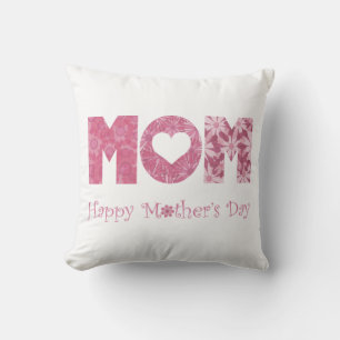 Simple Floral Happy Mother's Day   Throw Pillow
