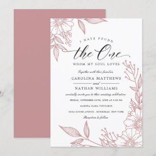 Simple Floral I Have Found The One Blush Wedding Invitation