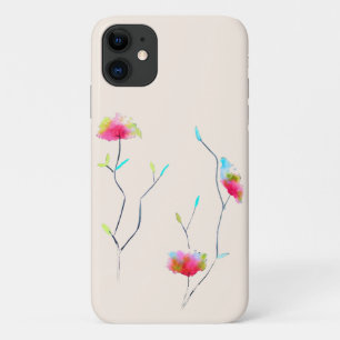 Simple floral Japanese inspired pink abstract iPhone 11 Case