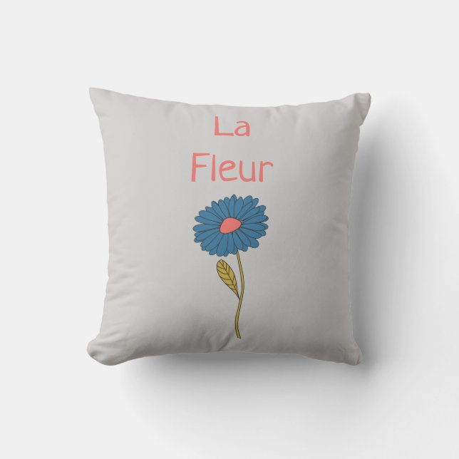 Simple Floral La Fleur Flower Cushion (Front)