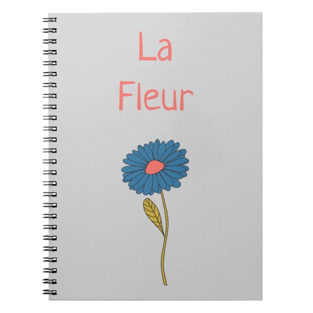 Simple Floral La Fleur Flower Notebook (Front)