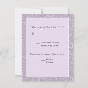 Simple Floral Lavender RSVP Wedding Notes
