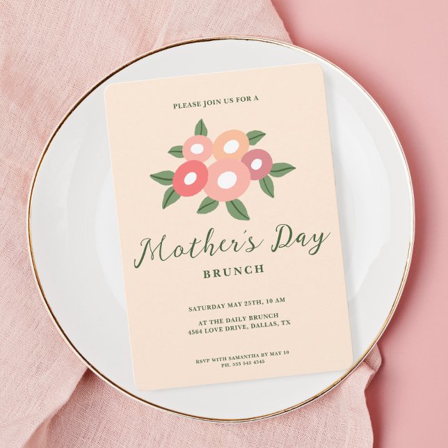 Simple Floral Mothers Day Brunch Invitation (Creator Uploaded)