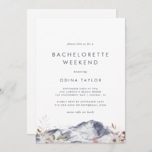 Simple Floral Mountain Bachelorette Weekend Invitation