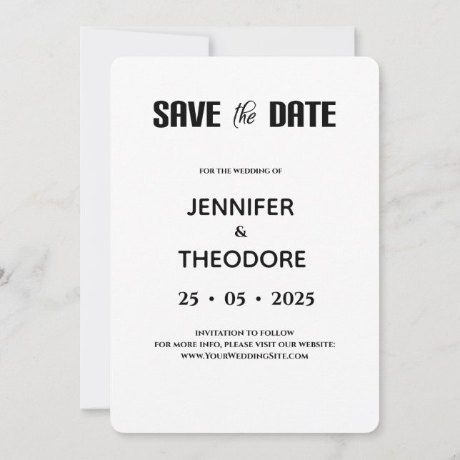 Simple Floral Mountain Horizontal  Save The Date (Back)