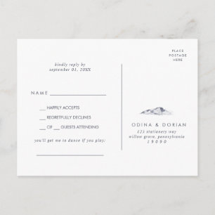 Simple Floral Mountain Song Request RSVP Postcard