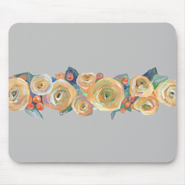 Simple Floral  Mouse Pad (Front)