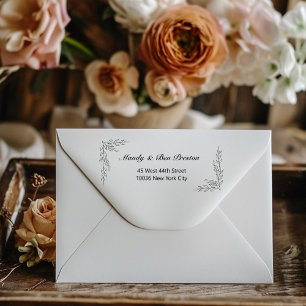 Simple Floral Names Rubber Stamp