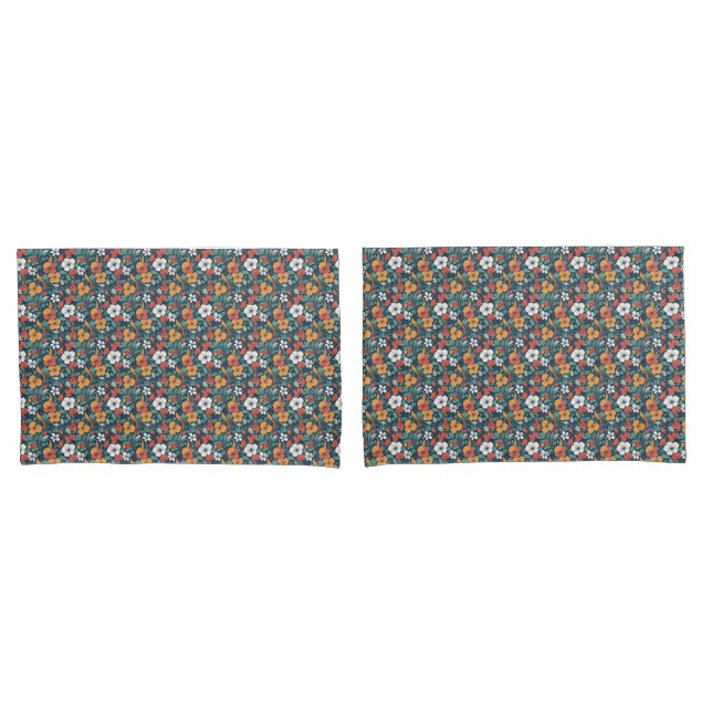 Simple floral pattern design pillowcase (Front-Set)
